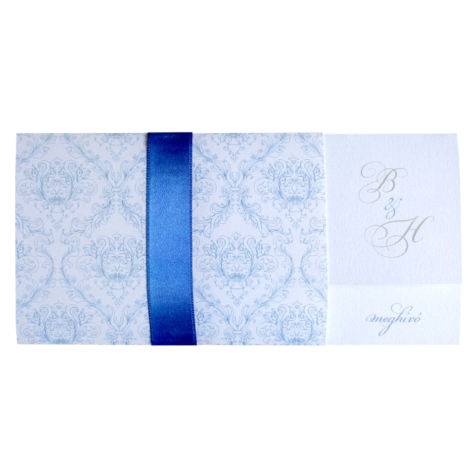 Versailles King Blue Satain Pocketfold LA43 esküvői meghívó