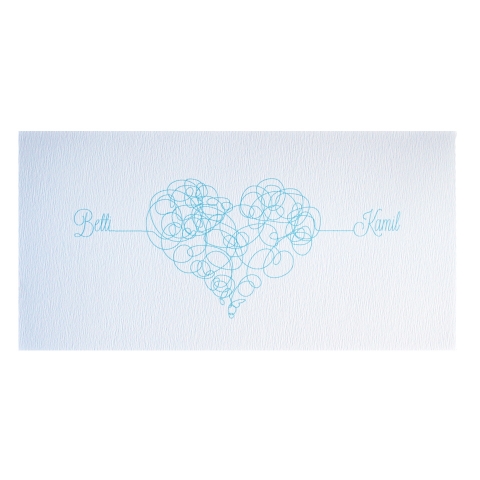 Yarn Heart Light Blue vicces esküvői meghívó