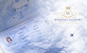 Útlevél a boldogsághoz – Wedding Passport esküvői meghívó